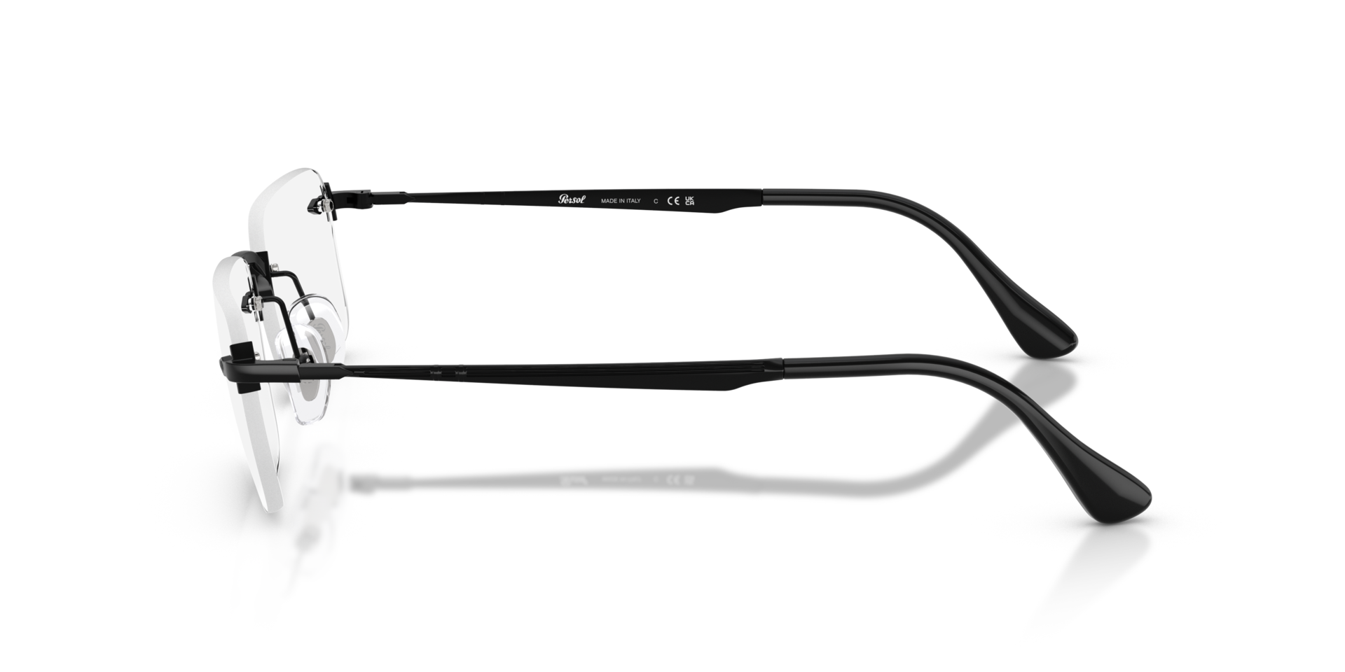PO1030V Schwarz MetallEyeglass Frames von B24, Seitenansicht
