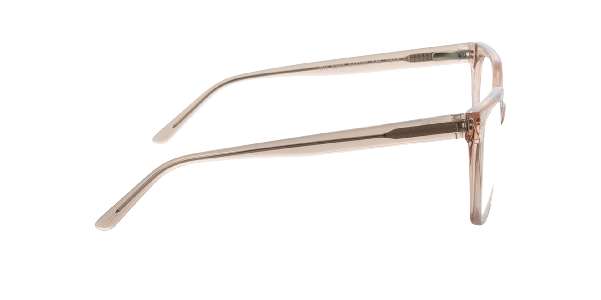 Beverly Kristal nude  &  satijn goud AcetaatEyeglass Frames van B24, Zijaanzicht