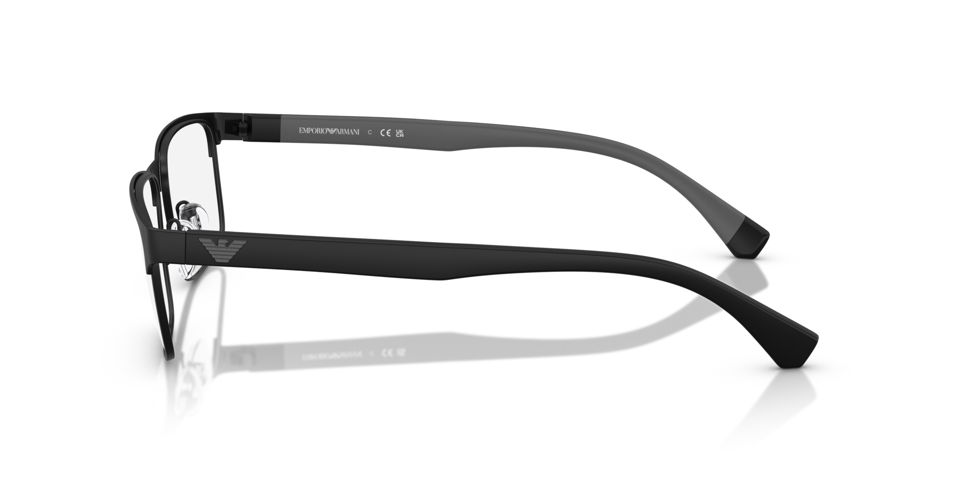 EA1105 Matzwart MetaalEyeglass Frames van B24, Zijaanzicht