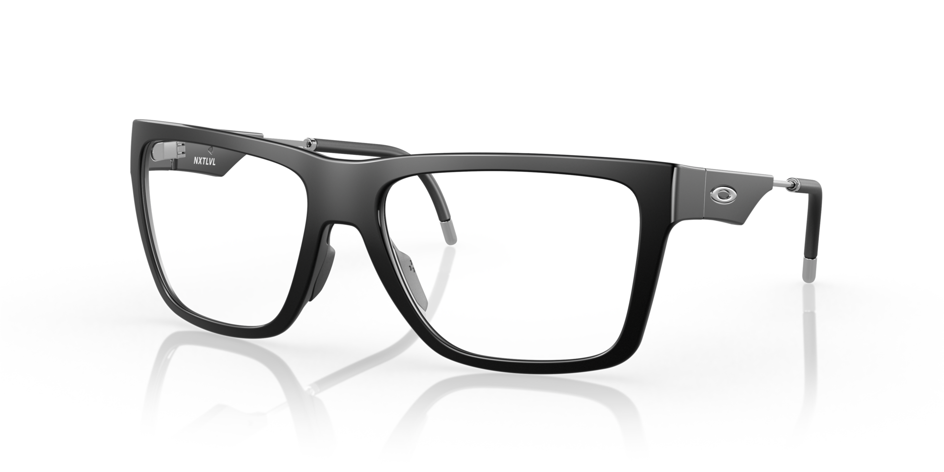 NXTLVL Schwarz satiniert KunststoffEyeglass Frames von B24, Dreiviertelansicht