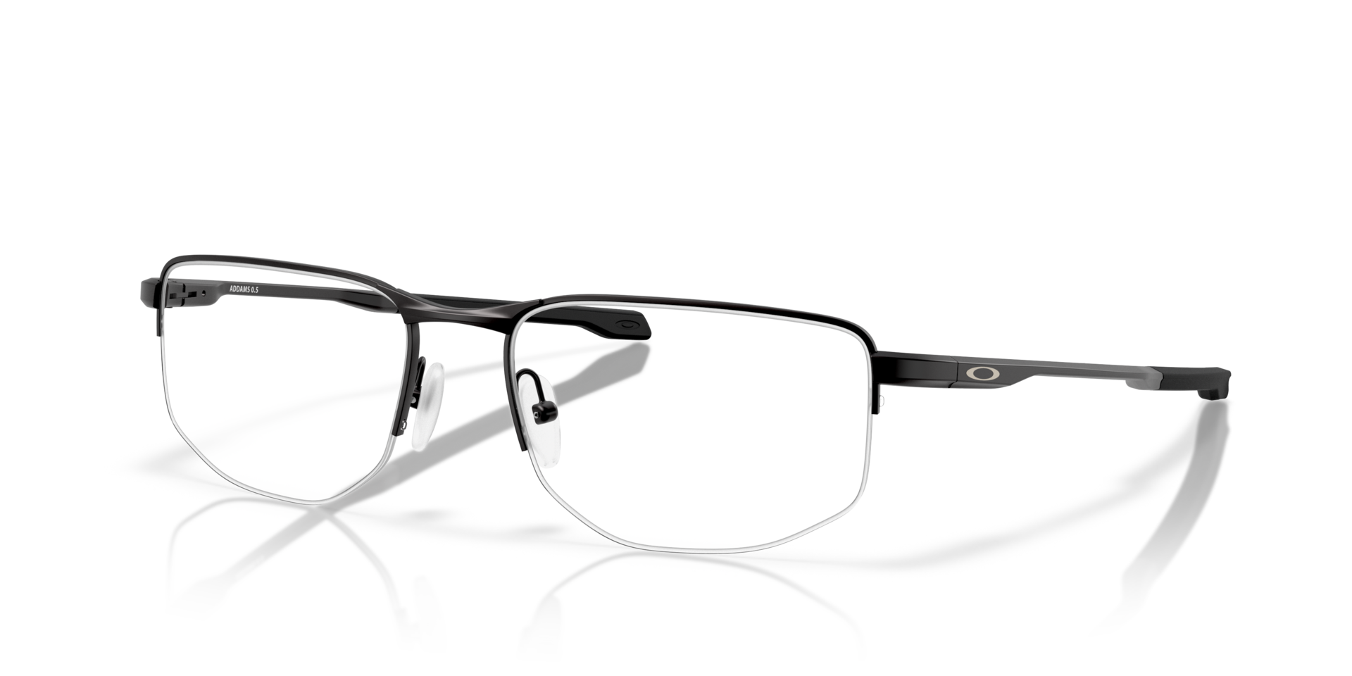 Addams 0.5 Schwarz satiniert MetallEyeglass Frames von B24, Dreiviertelansicht
