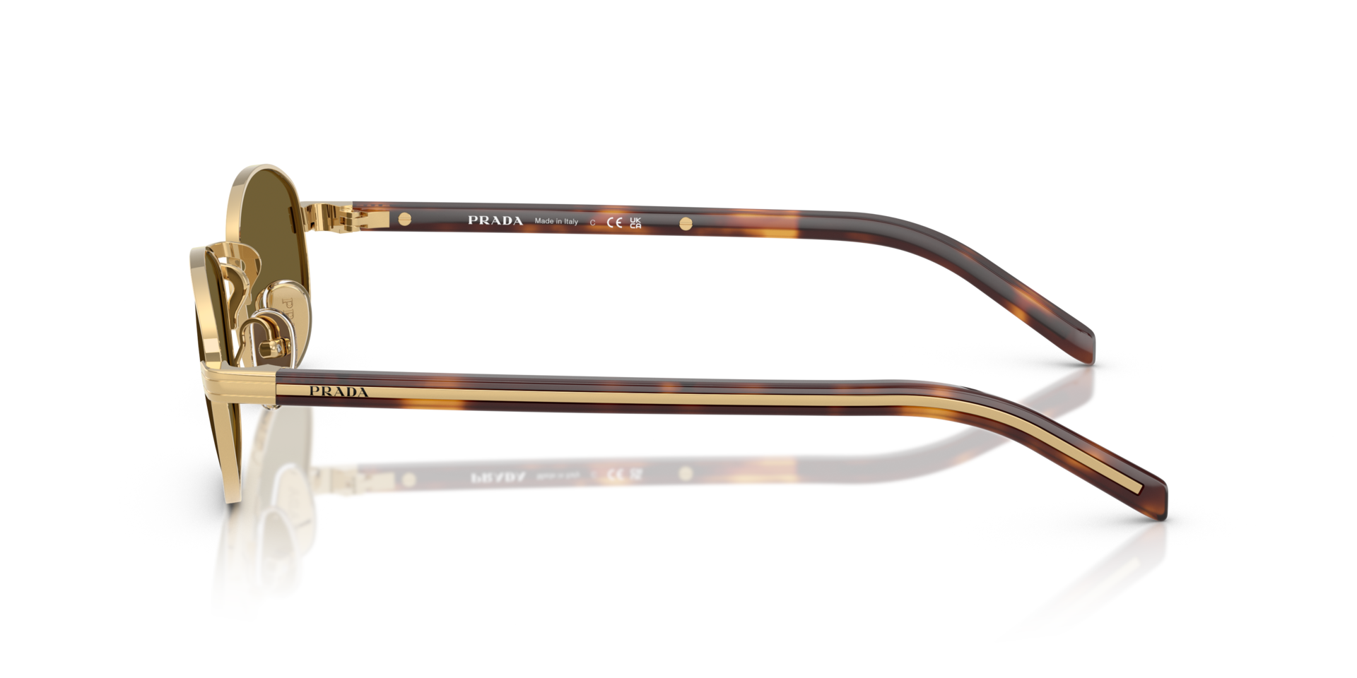 PR B53S Goud MetaalSunglass Frames van B24, Zijaanzicht