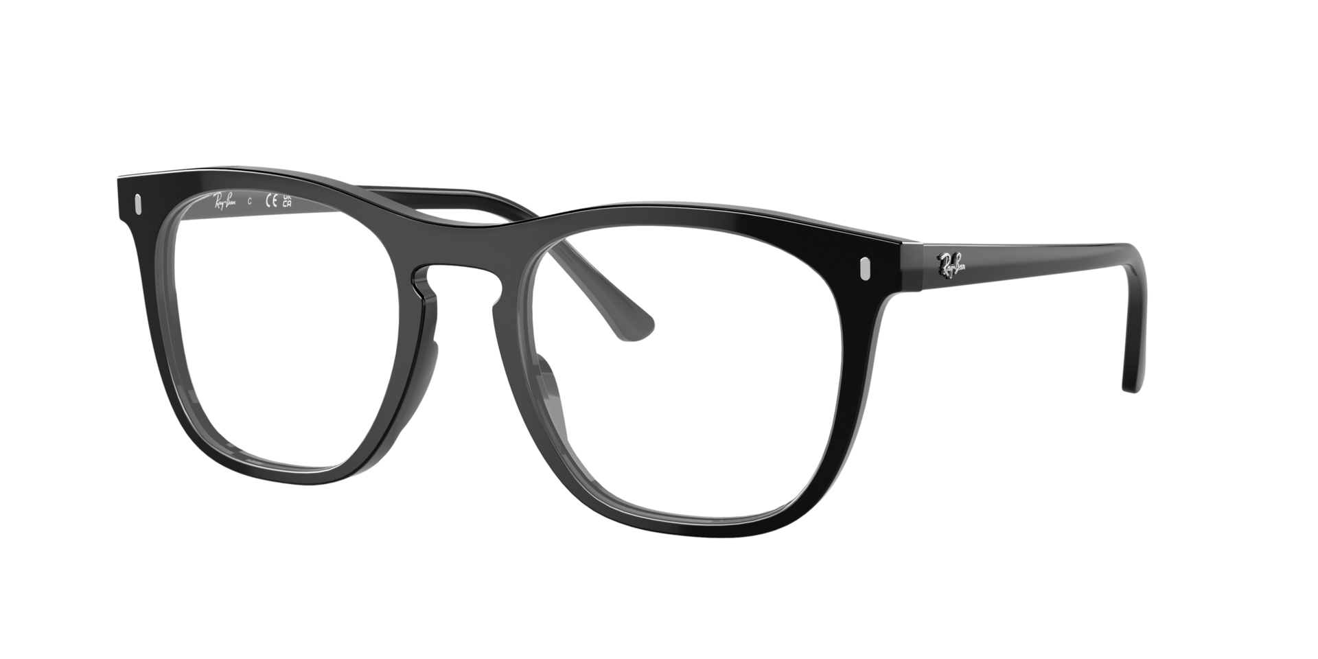 RB2210V Zwart AcetaatEyeglass Frames van B24, Hoekweergave