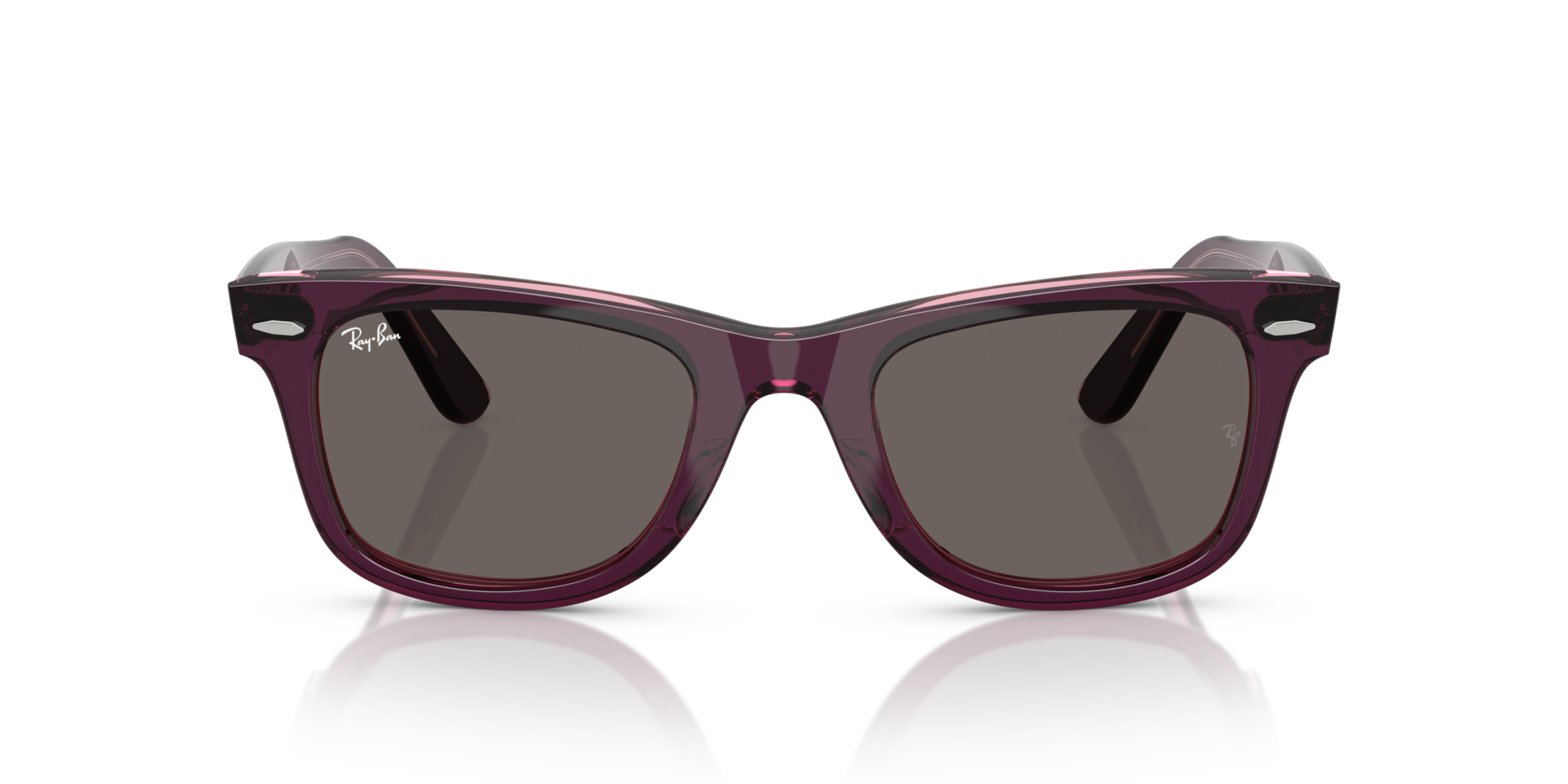 RB2140 Violet On Transparent Pink AcetaatSunglass Frames van B24, Vooraanzicht
