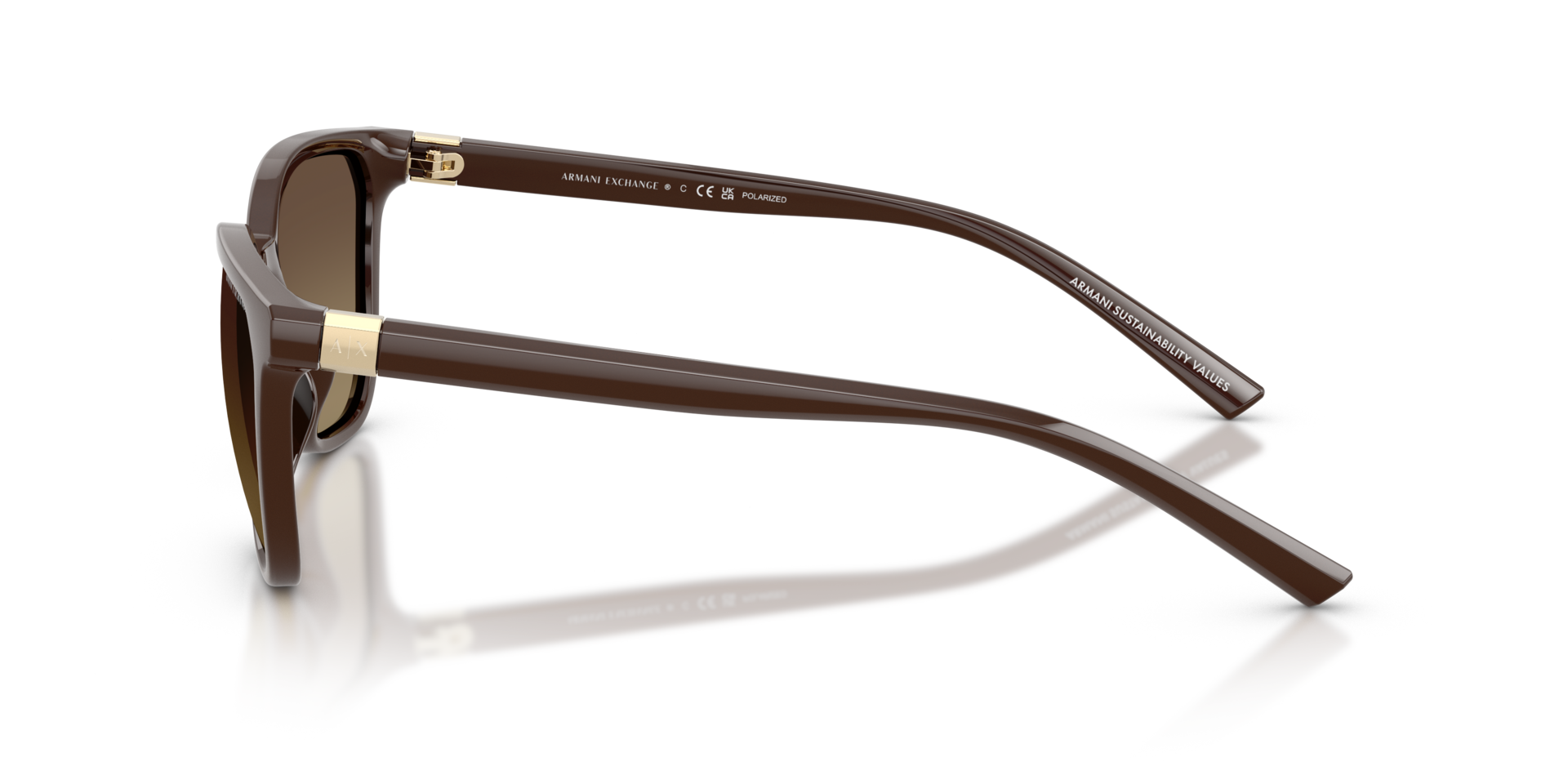 AX4168SU Dunkelbraun glänzend KunststoffSunglass Frames von B24, Seitenansicht