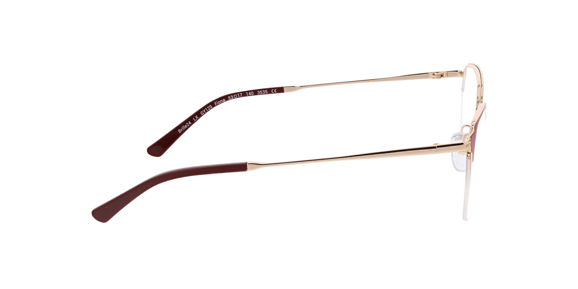 Fiona Red  &  Pink Gold MetallEyeglass Frames von B24, Seitenansicht
