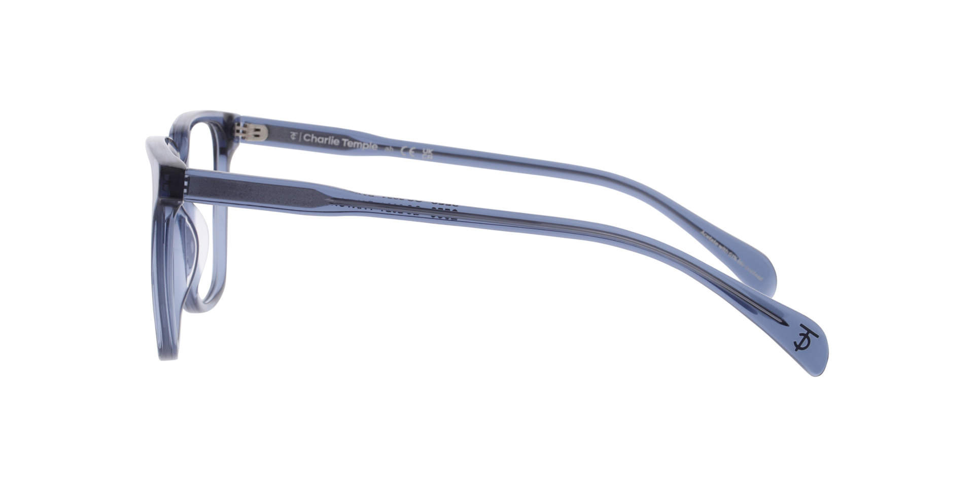 Paxton Crystal Grey & Blue AcetaatEyeglass Frames van B24, Zijaanzicht