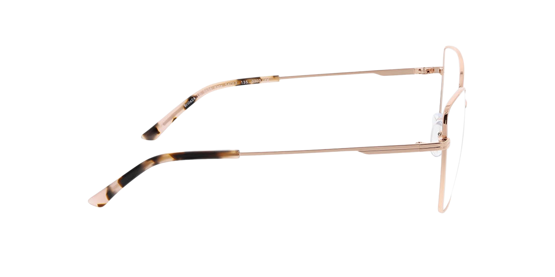 KATE Roze goud  &  roze Havana MetaalEyeglass Frames van B24, Zijaanzicht