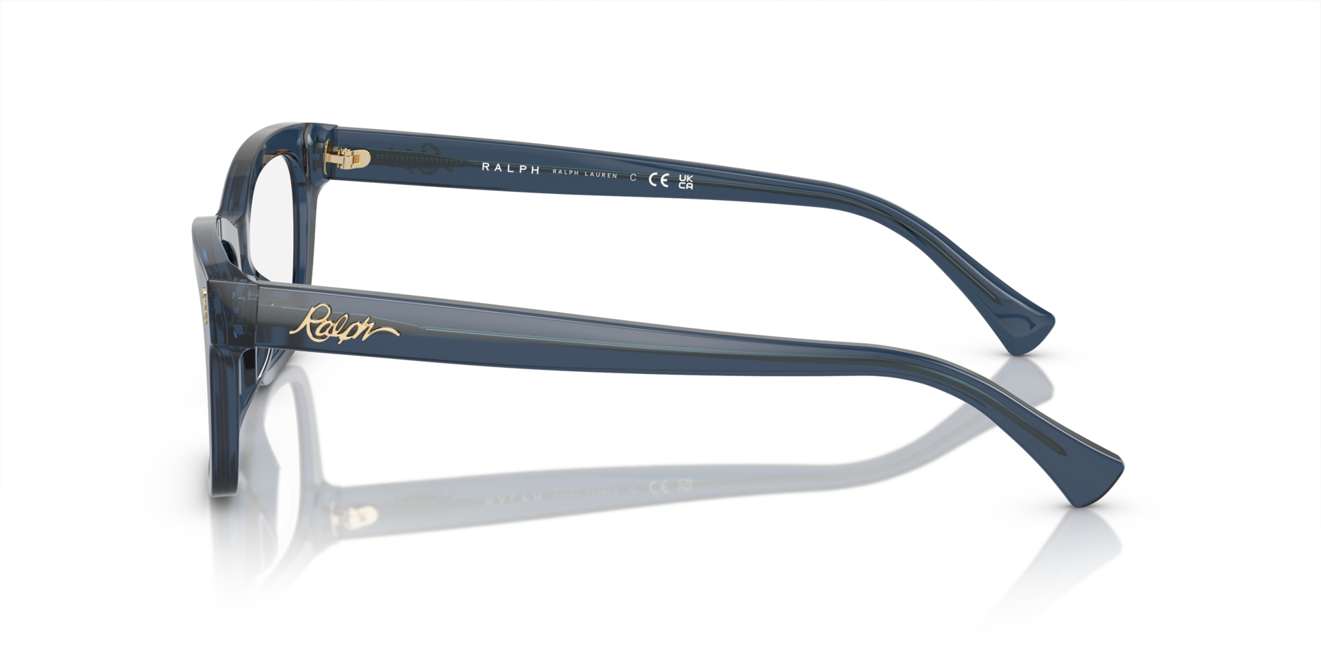 RA7154U Glanzend Transparant Blauw AcetaatEyeglass Frames van B24, Zijaanzicht