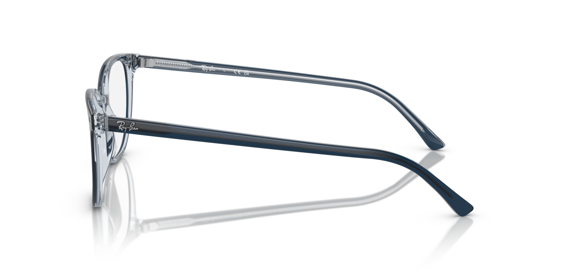 RB5397 Blue On Transparent Blue AcetatEyeglass Frames von B24, Seitenansicht
