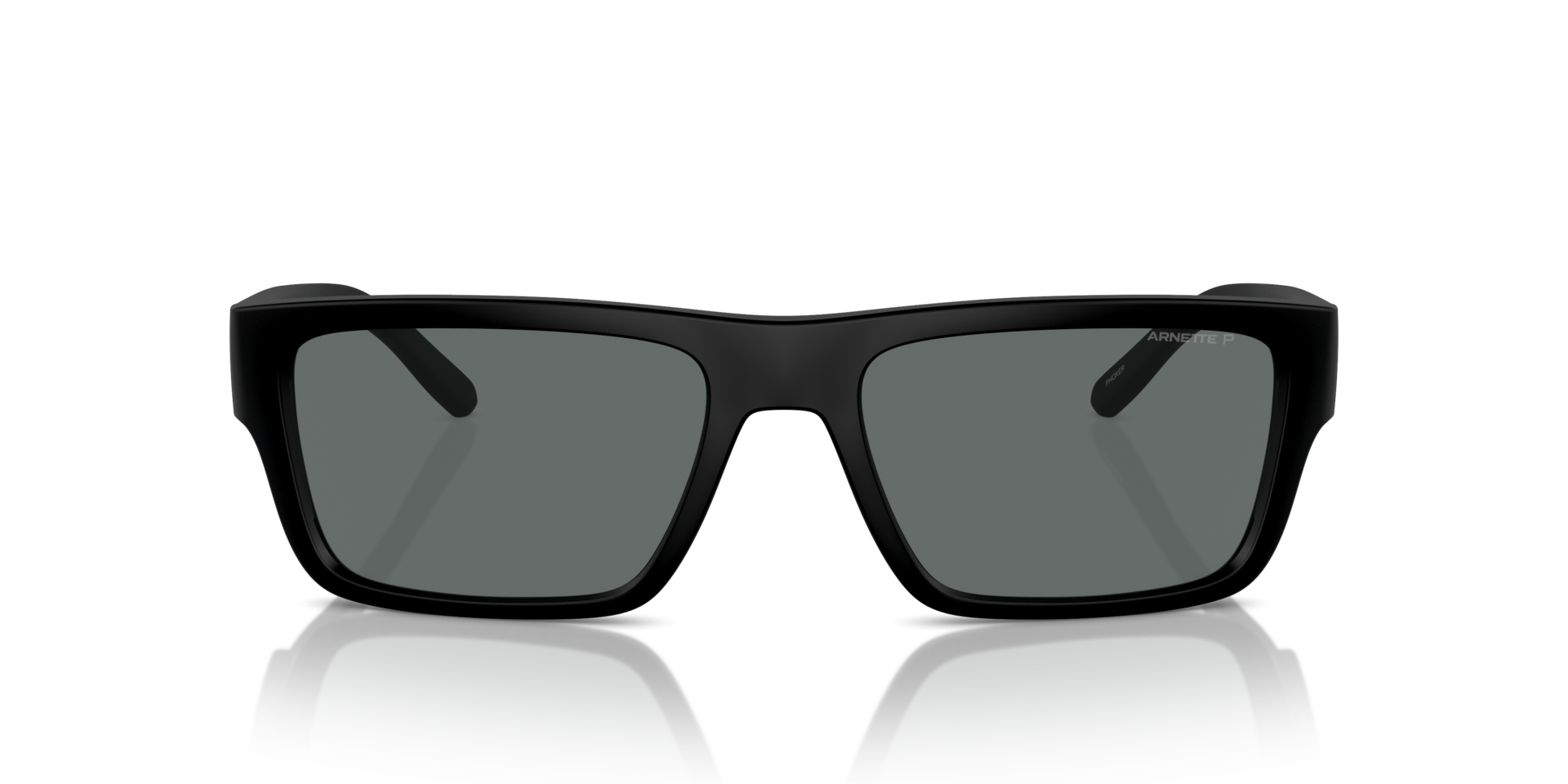AN4338 Matte Recycled Black KunststofSunglass Frames van B24, Vooraanzicht