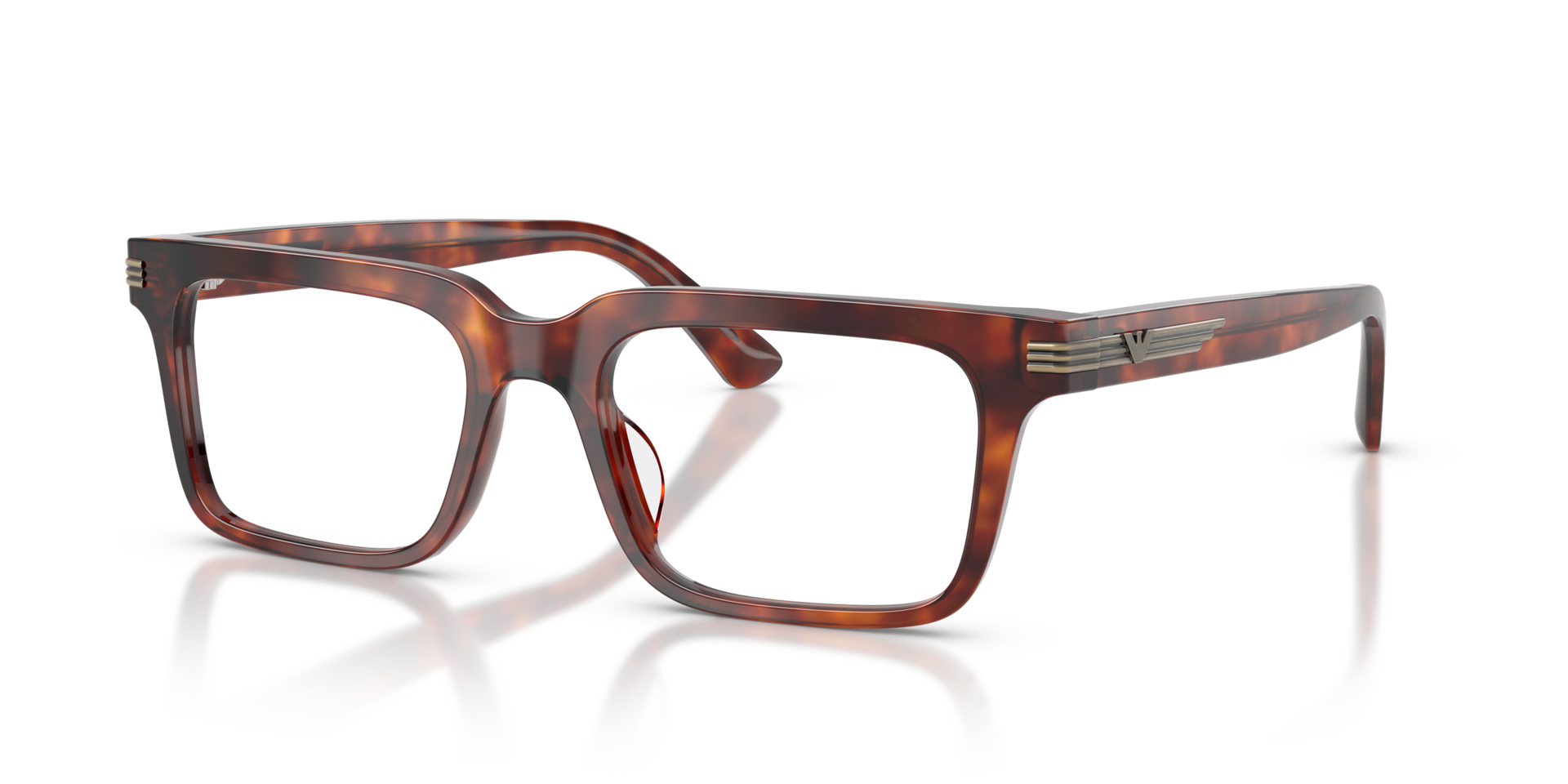 EA3293U Shiny Havana Red AcetatEyeglass Frames von B24, Dreiviertelansicht