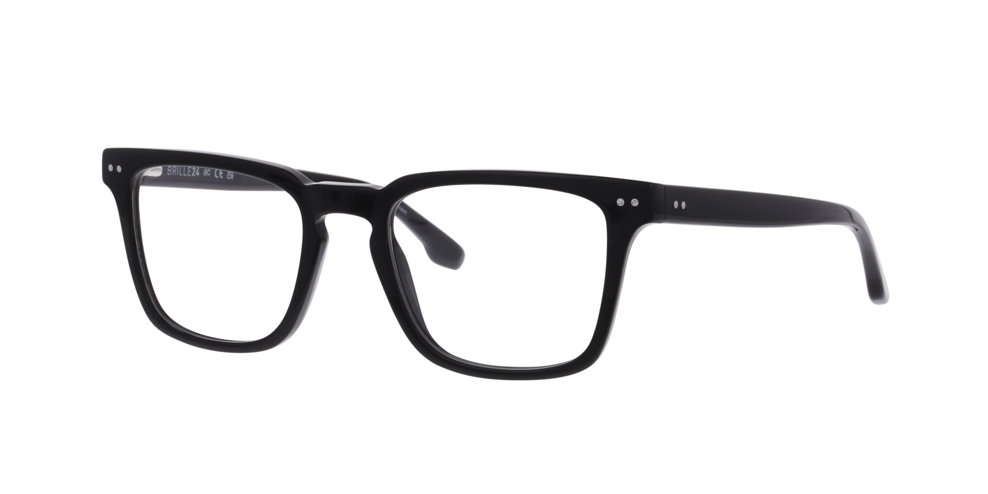 Inu Schwarz AcetatEyeglass Frames von B24, Dreiviertelansicht