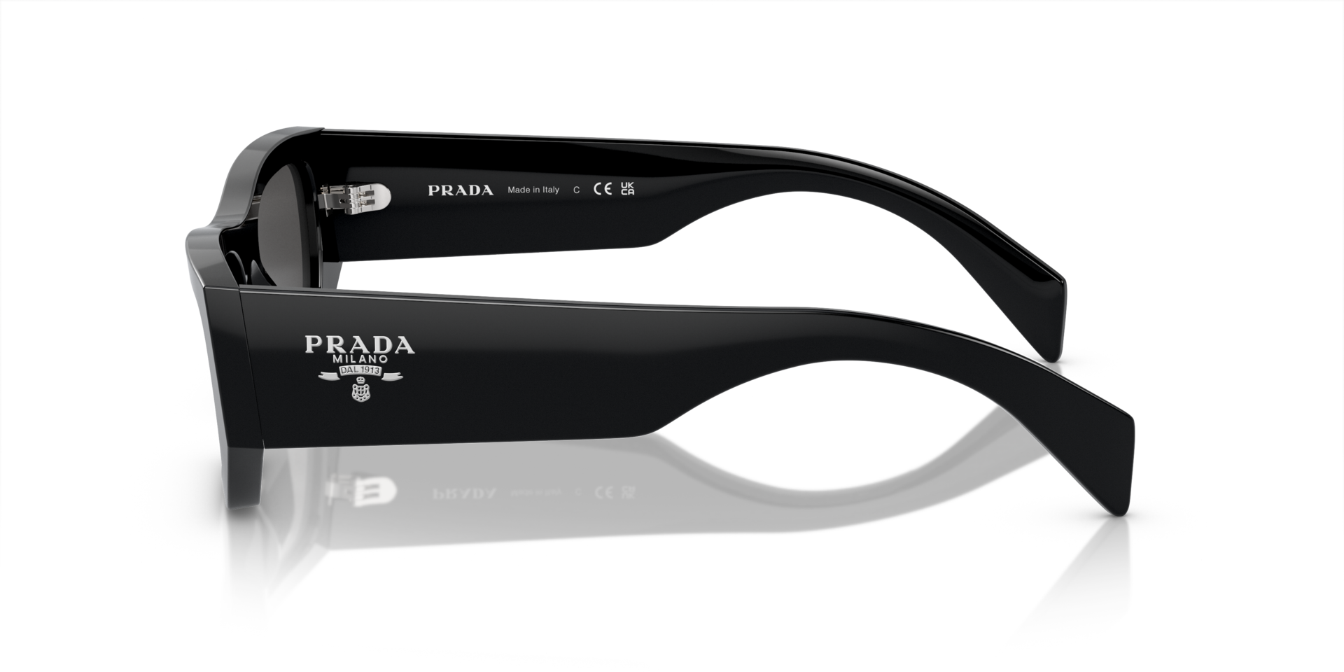 PR A01S Zwart AcetaatSunglass Frames van B24, Zijaanzicht