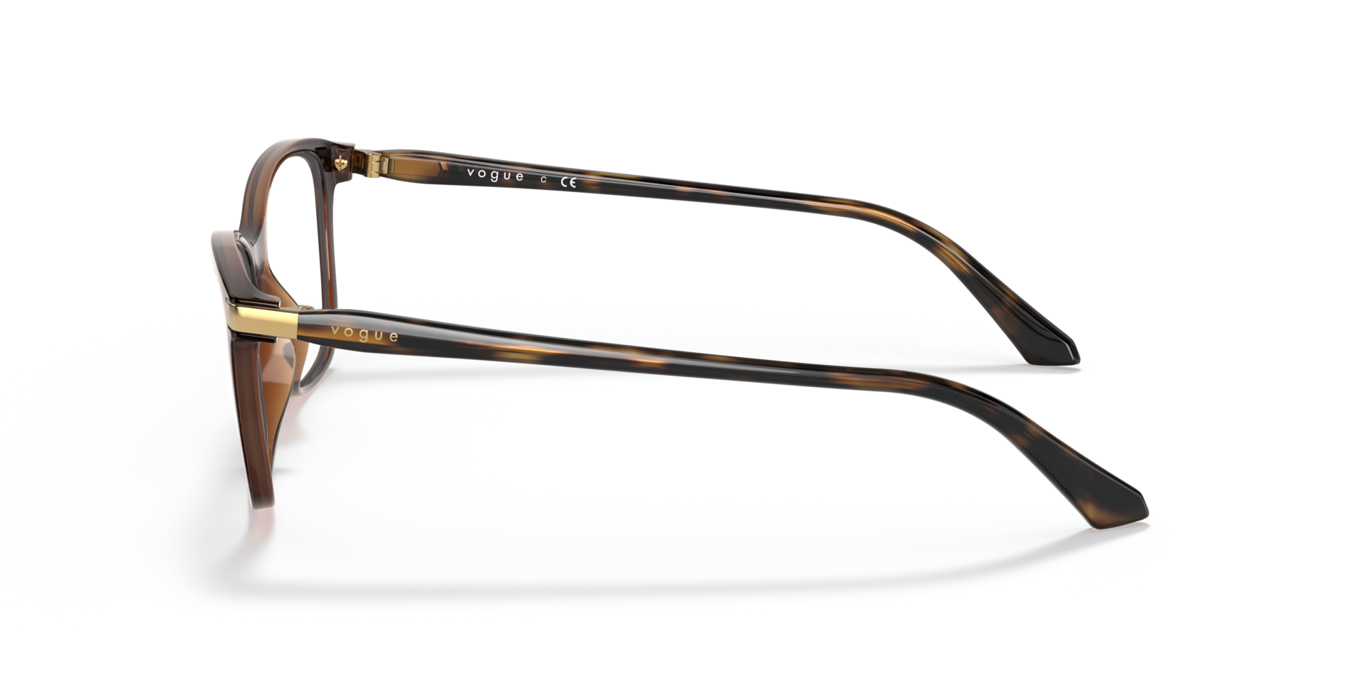 VO5378 Oben Havana & Braun KunststoffEyeglass Frames von B24, Seitenansicht