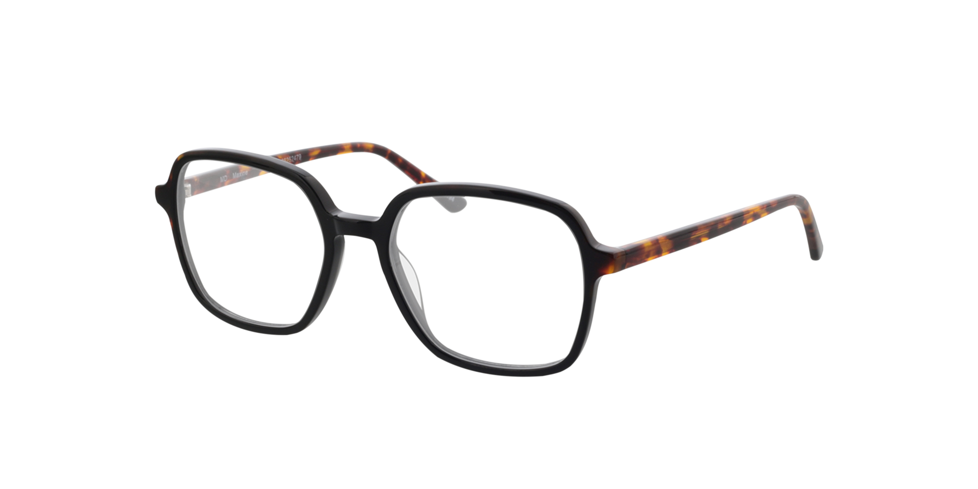Maxine Havana  &  zwart  &  Havana AcetaatEyeglass Frames van B24, Hoekweergave