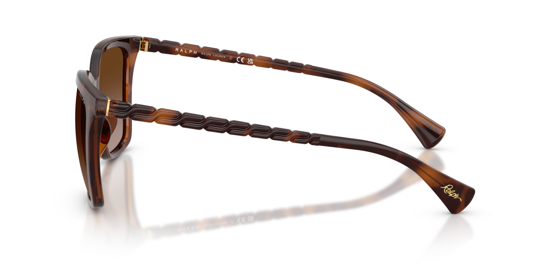 RA5328U Glanzend donker Havana KunststofSunglass Frames van B24, Zijaanzicht