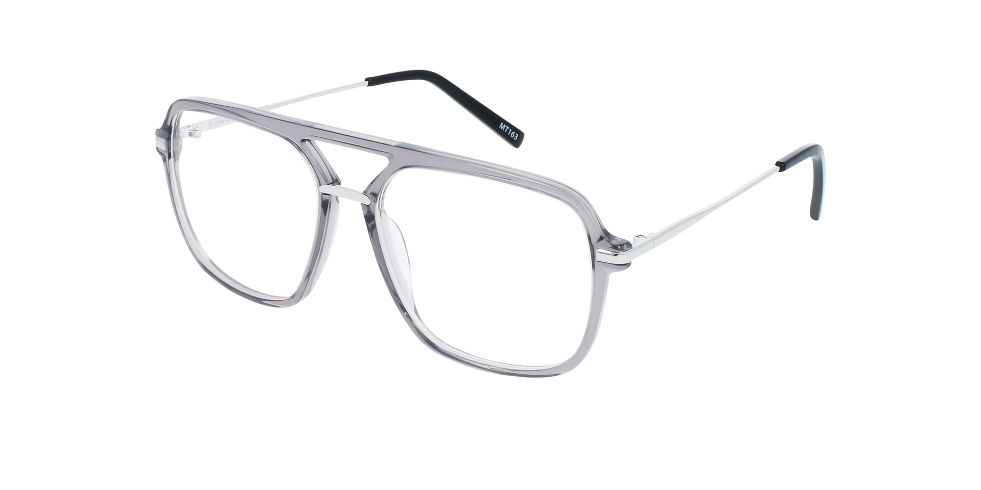 Freddy Dolphin Trail & Silver Metal AcetatEyeglass Frames von B24, Dreiviertelansicht