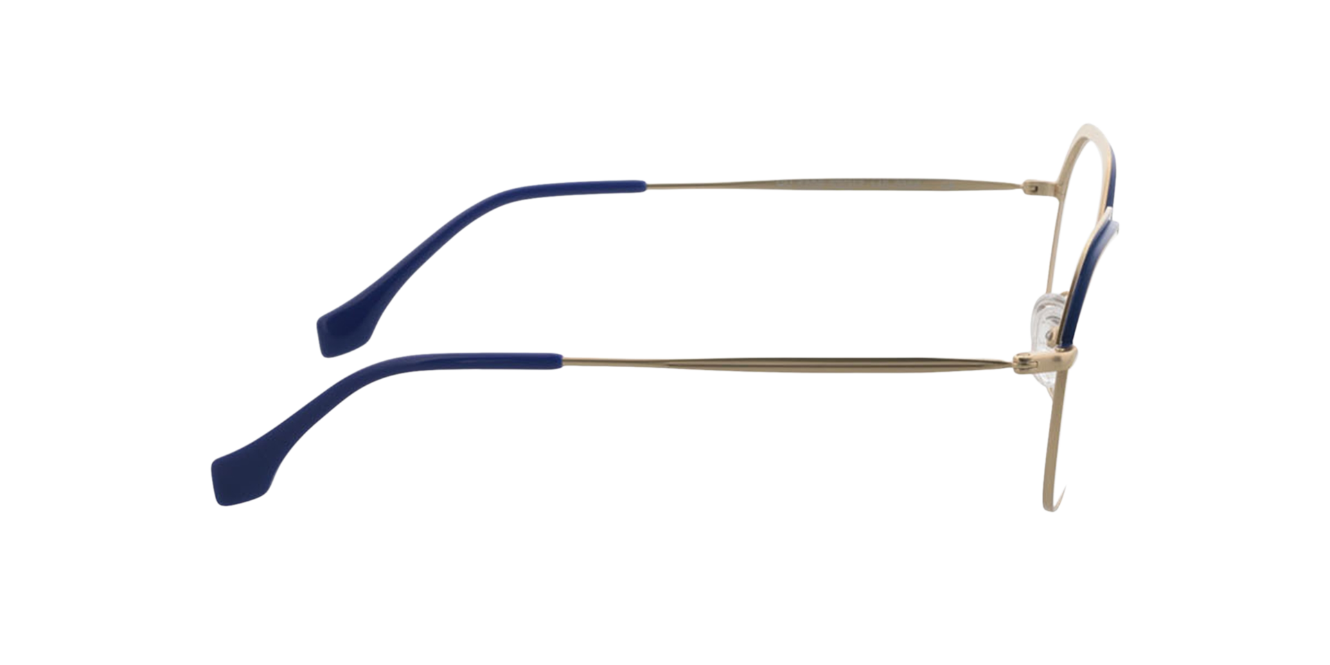 Ibiza Matgoud  &  blauw MetaalEyeglass Frames van B24, Zijaanzicht