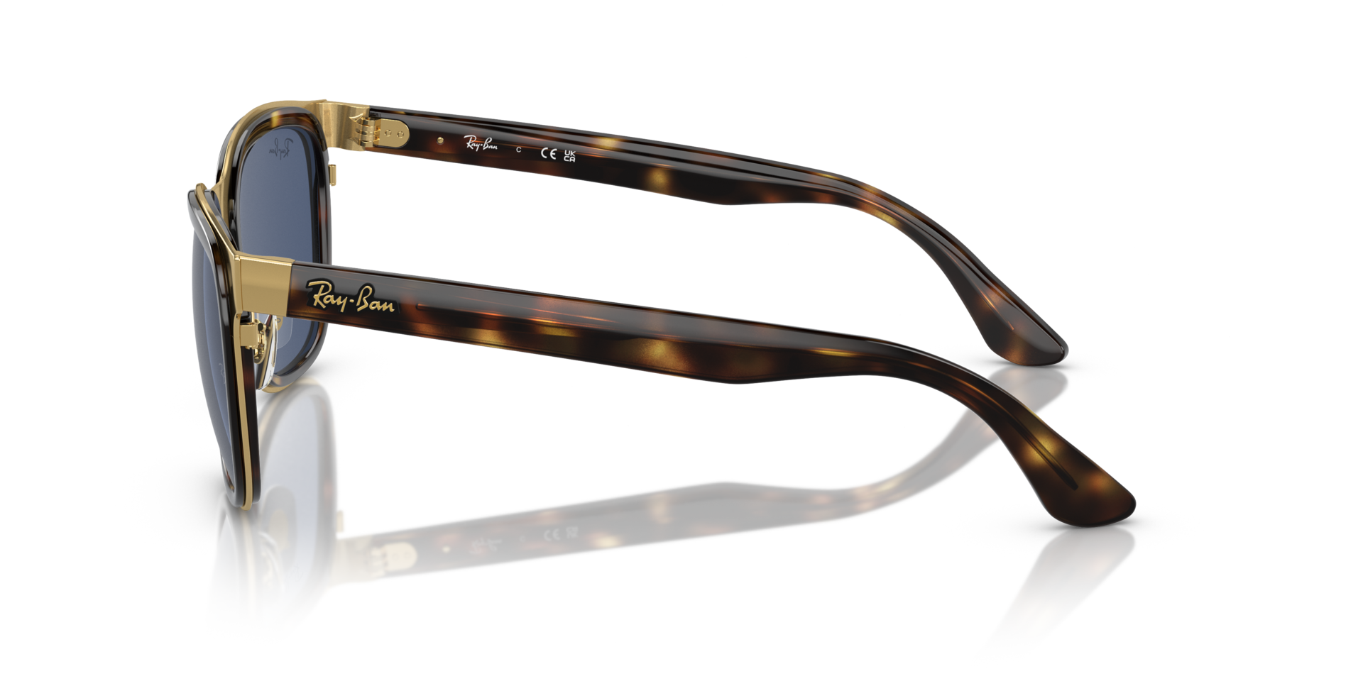 RB3709 Havana auf Gold MetallSunglass Frames von B24, Seitenansicht