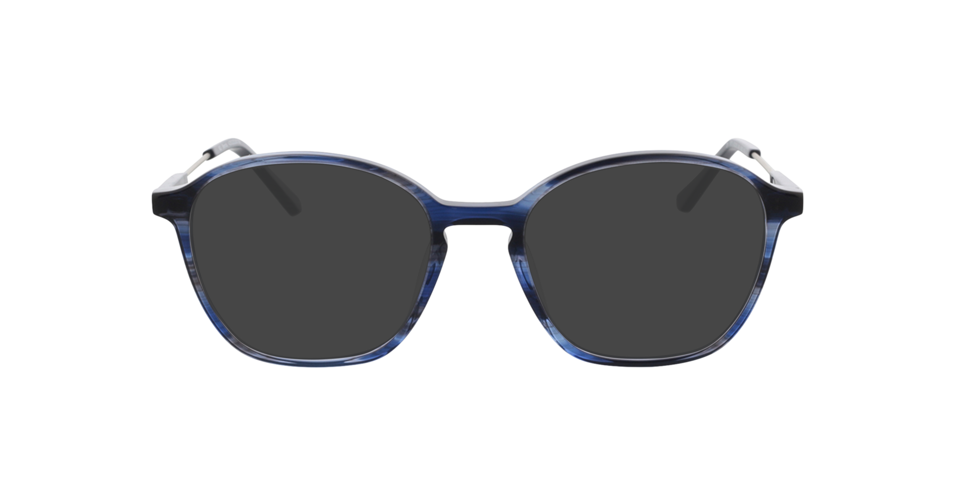 Brenda Blauw hoorn  &  matzilver AcetaatEyeglass Frames van B24, met getinte lenzen