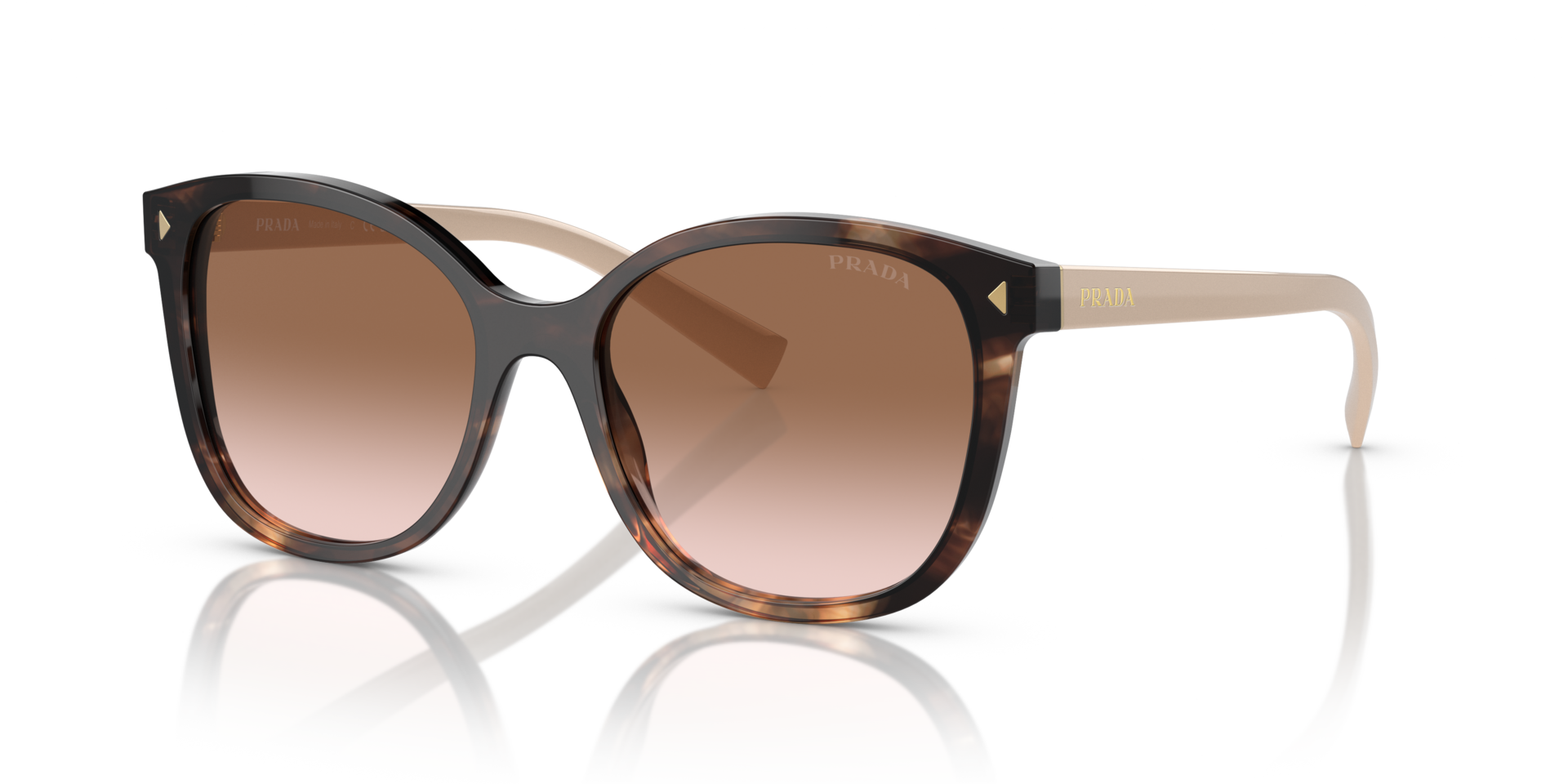 PR 22ZS Karamell Tortoise AcetatSunglass Frames von B24, Dreiviertelansicht