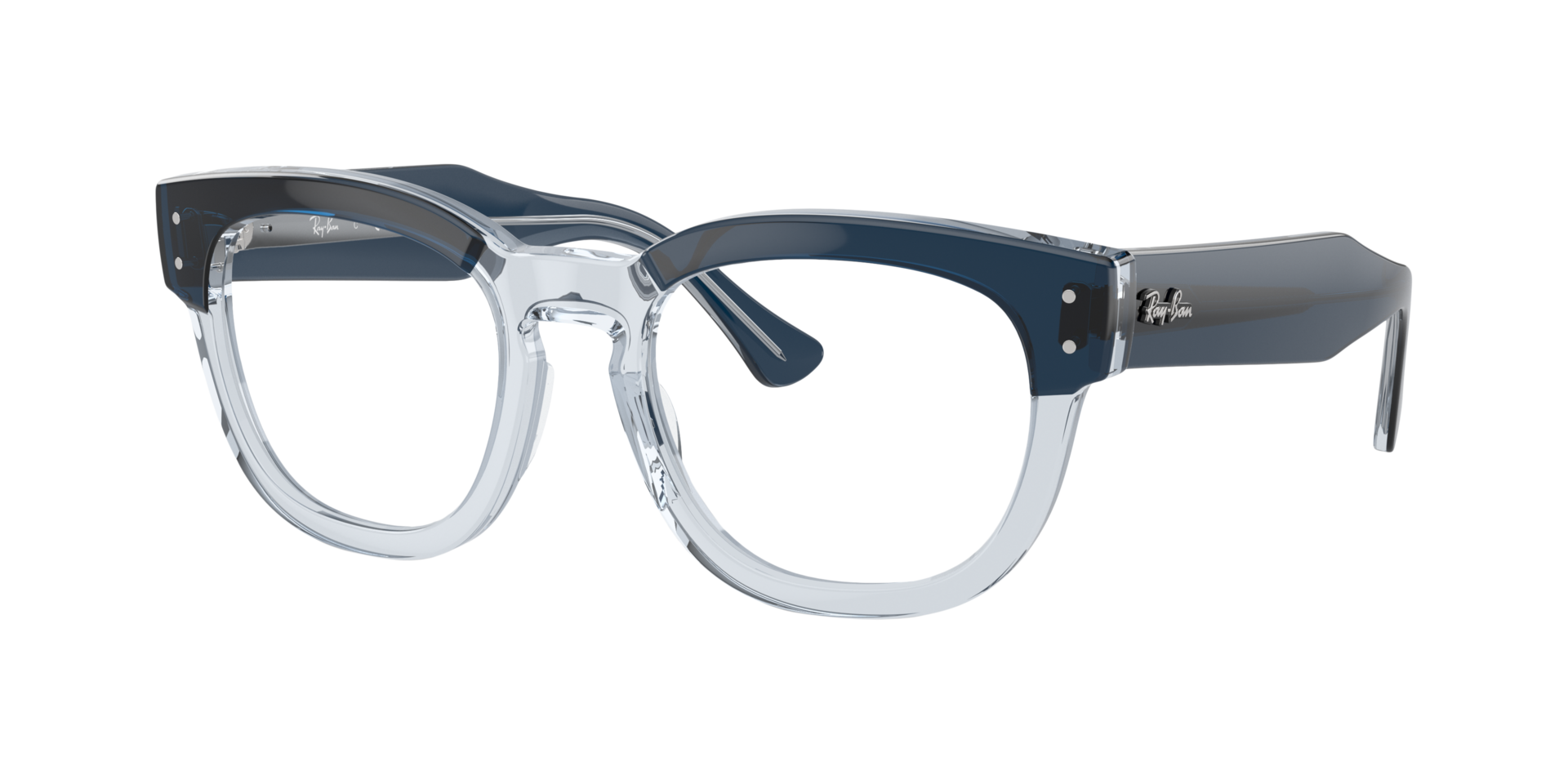 RB0298V Blue On Transparent Blue AcetaatEyeglass Frames van B24, Hoekweergave