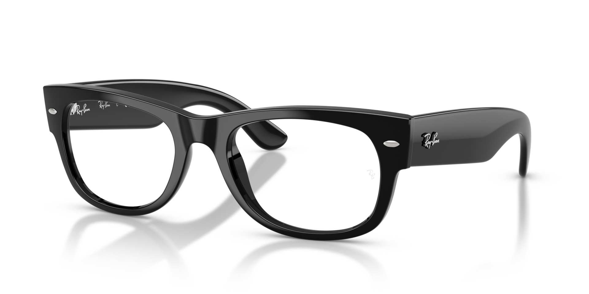 RB0832V Zwart KunststofEyeglass Frames van B24, Hoekweergave