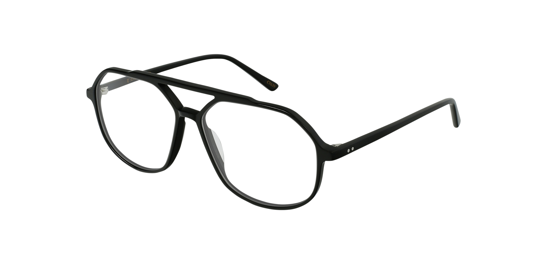 Viper AC Jet Black AcetatEyeglass Frames von B24, Dreiviertelansicht