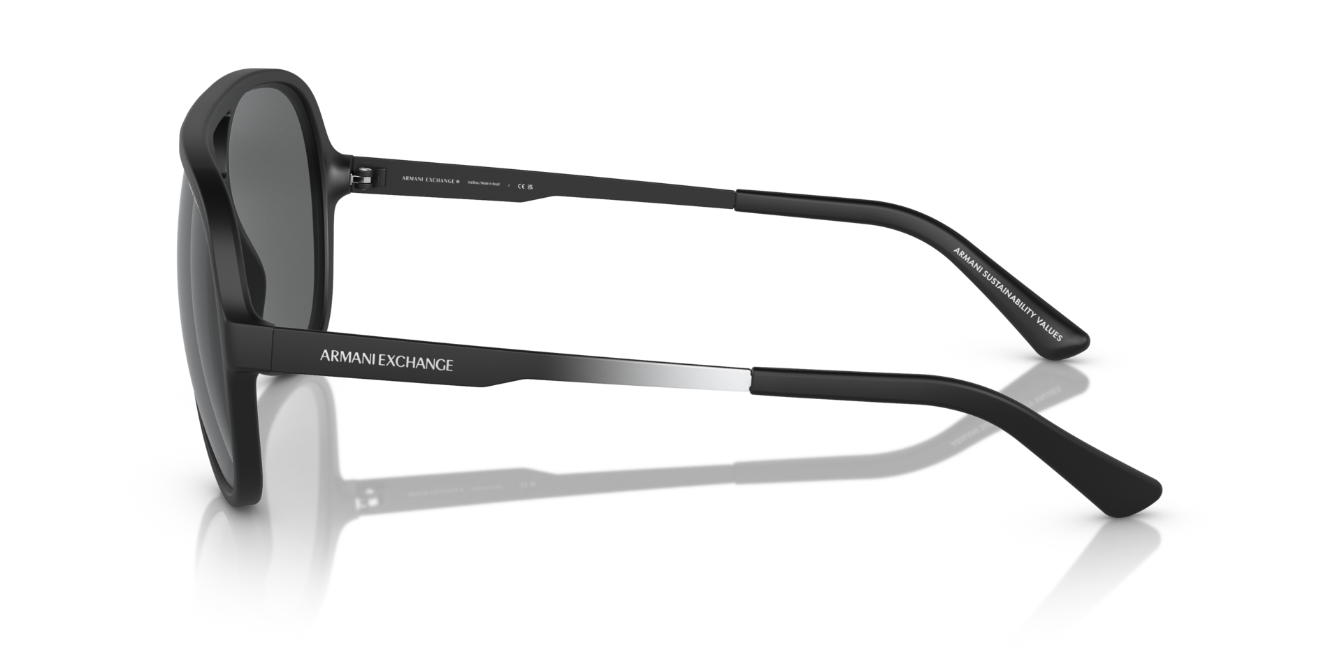 AX4133S Matzwart KunststofSunglass Frames van B24, Zijaanzicht