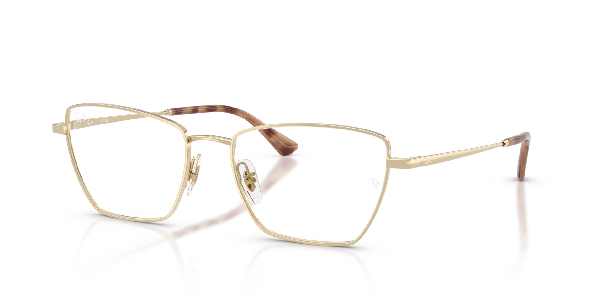 RB6552 Hellgold MetallEyeglass Frames von B24, Dreiviertelansicht
