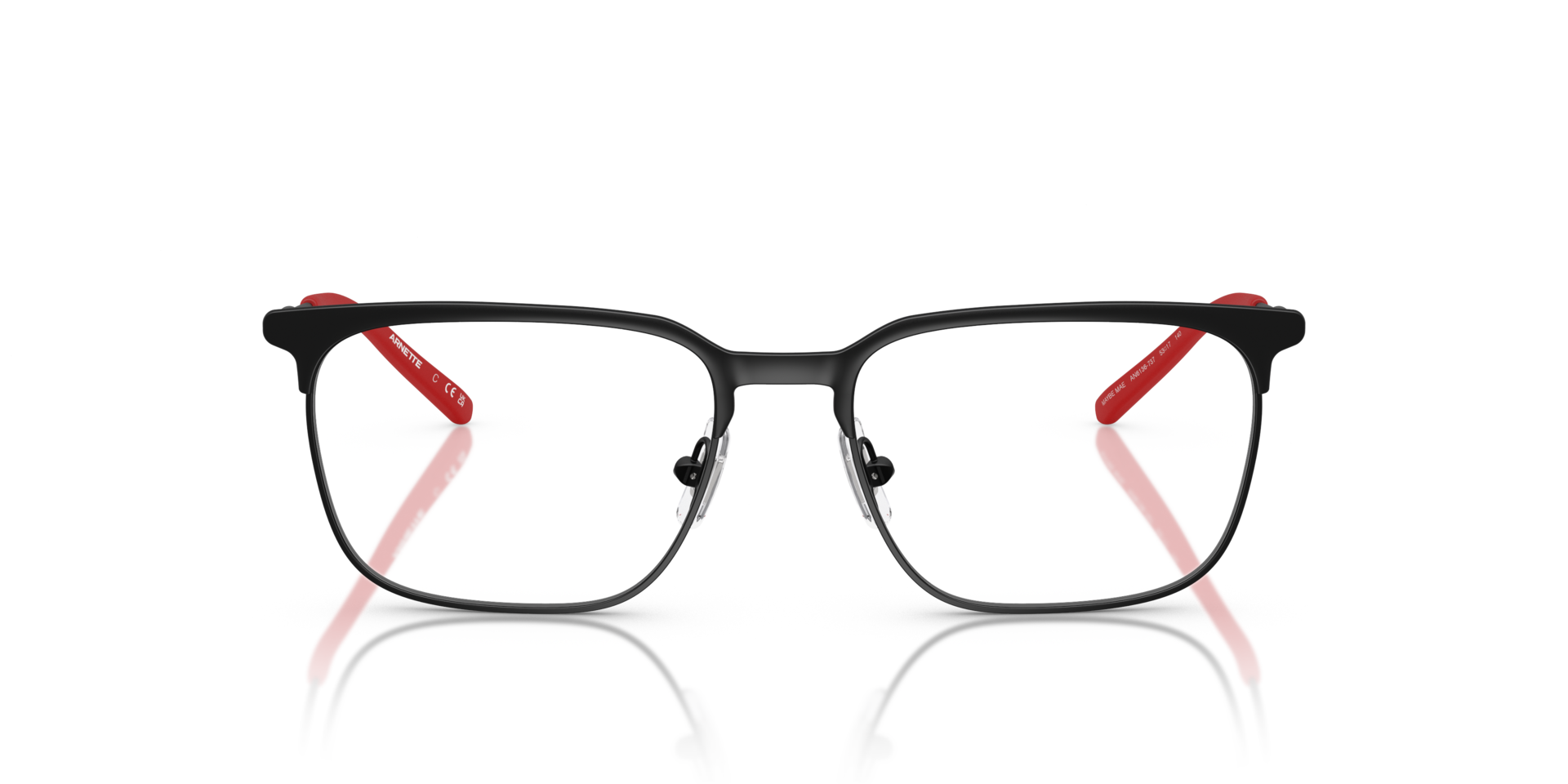 AN6136 Matzwart MetaalEyeglass Frames van B24, Vooraanzicht