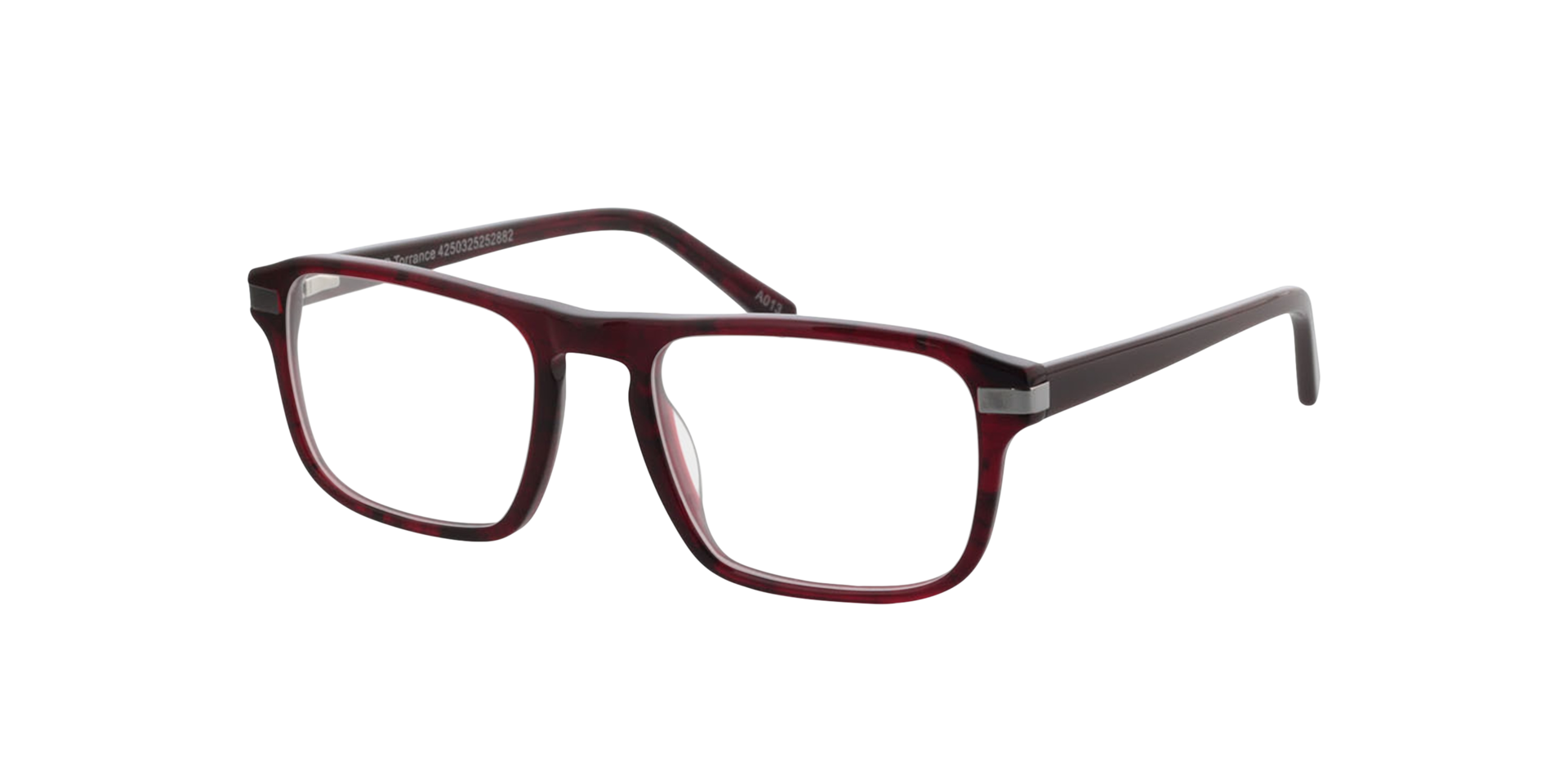 Torrance Rood hoorn  &  gunmetal AcetaatEyeglass Frames van B24, Hoekweergave