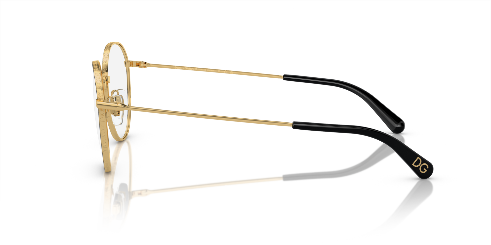 DG1322 Goud & Zwart MetaalEyeglass Frames van B24, Zijaanzicht