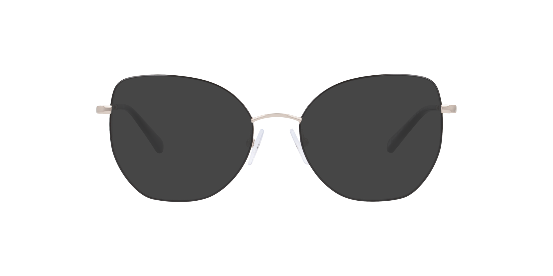 Ines Zwart op goud MetaalEyeglass Frames van B24, met getinte lenzen
