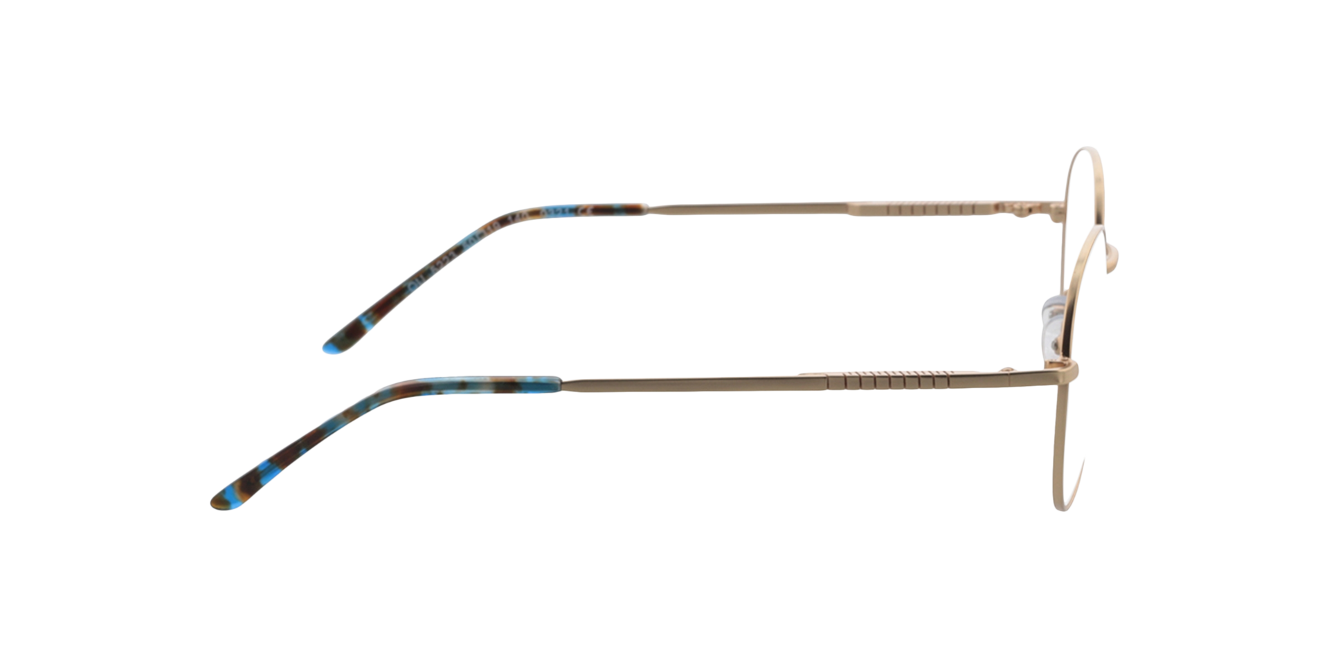 Carter Satin Gold  &  Blue Havana MetallEyeglass Frames von B24, Seitenansicht