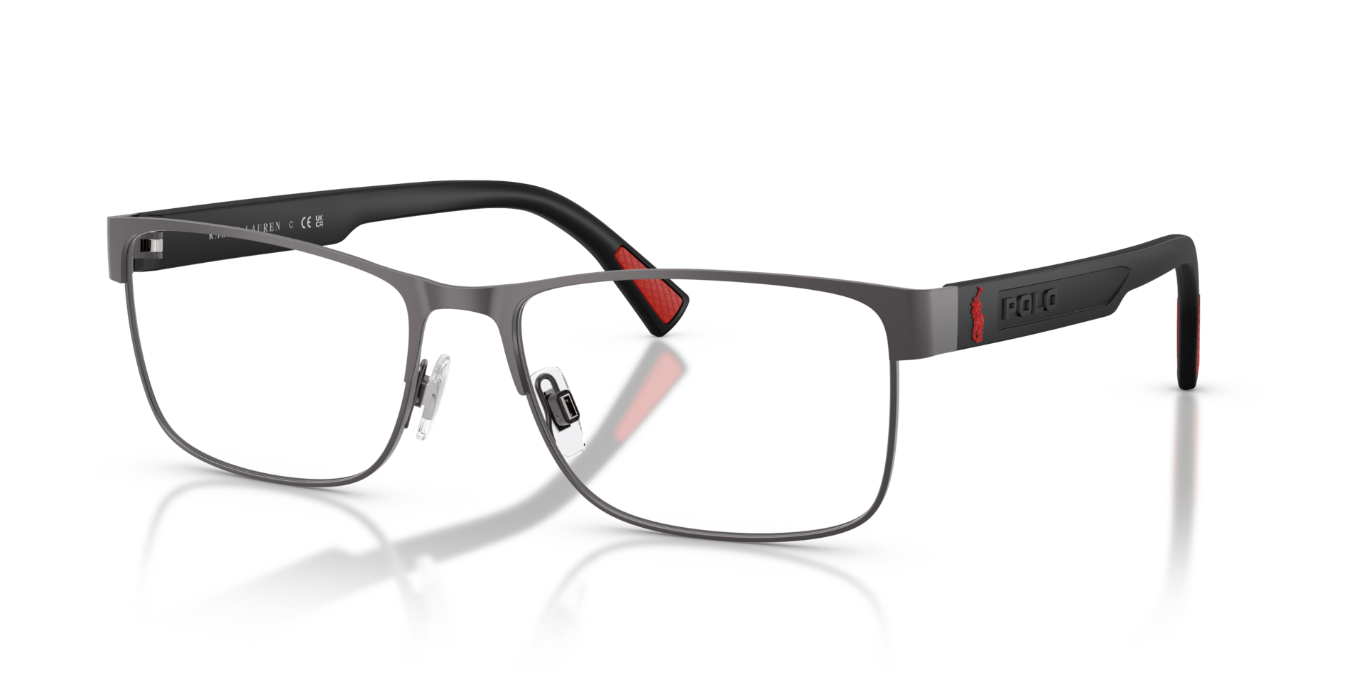 PH1244 Gunmetal dunkel halbglänzend MetallEyeglass Frames von B24, Dreiviertelansicht