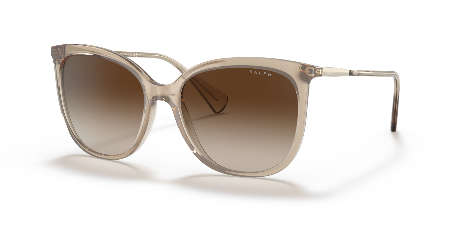 RA5248 Shiny Transparent Brown KunststoffSunglass Frames von B24, Dreiviertelansicht