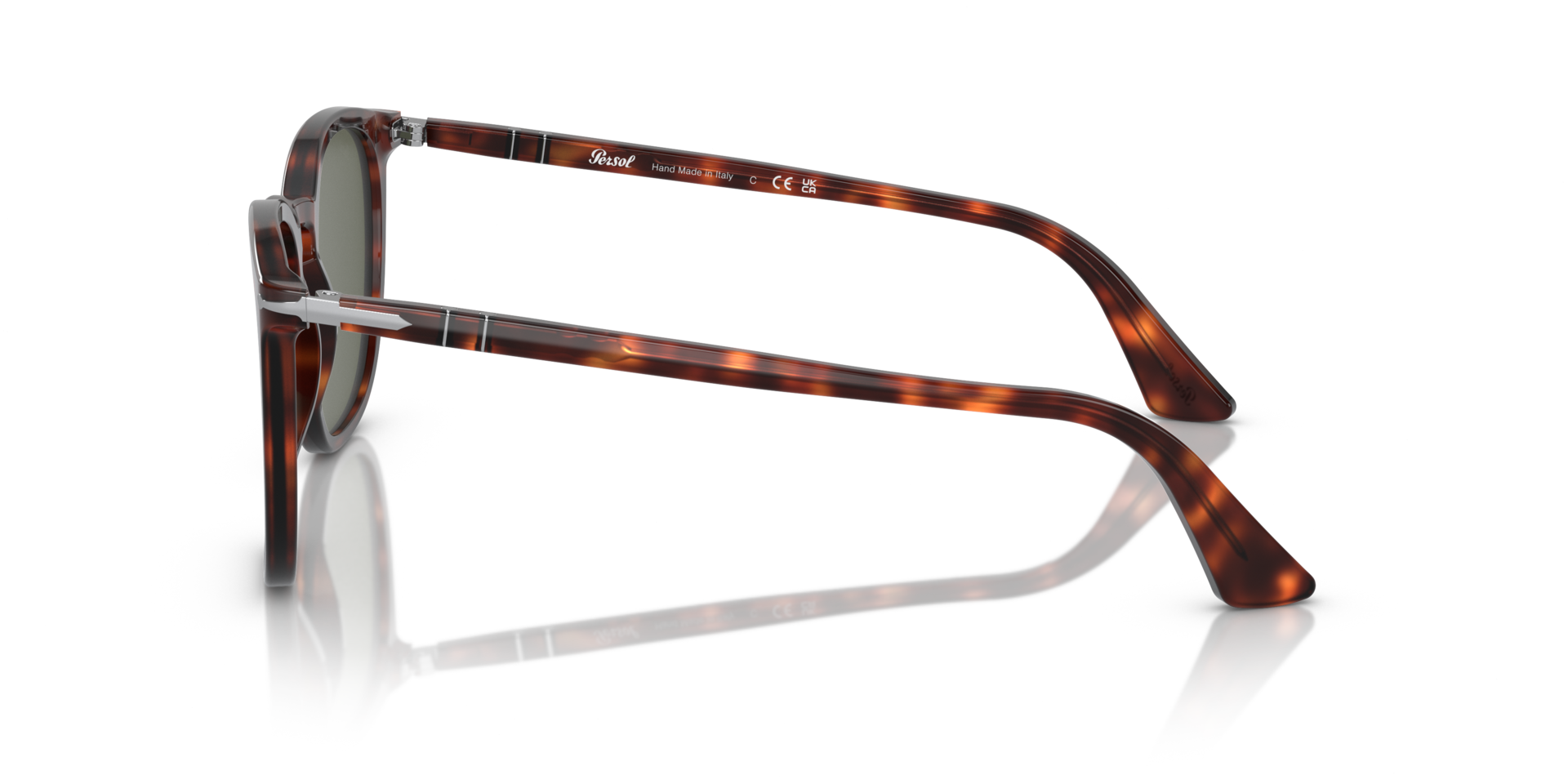 PO3316S Havana AcetaatSunglass Frames van B24, Zijaanzicht