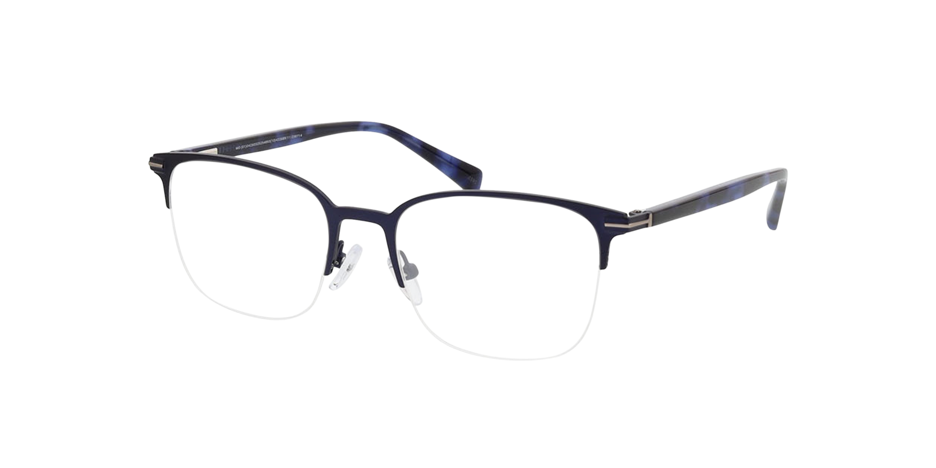 Alabama Matblauw  &  blauw Havana MetaalEyeglass Frames van B24, Hoekweergave