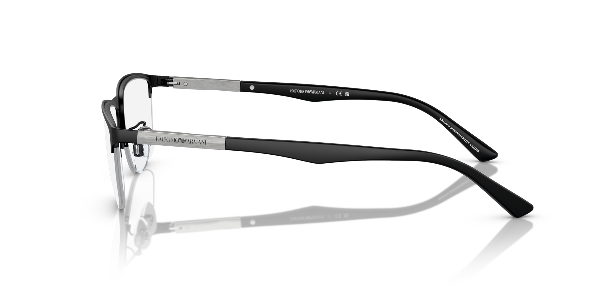EA1142 Matzwart MetaalEyeglass Frames van B24, Zijaanzicht
