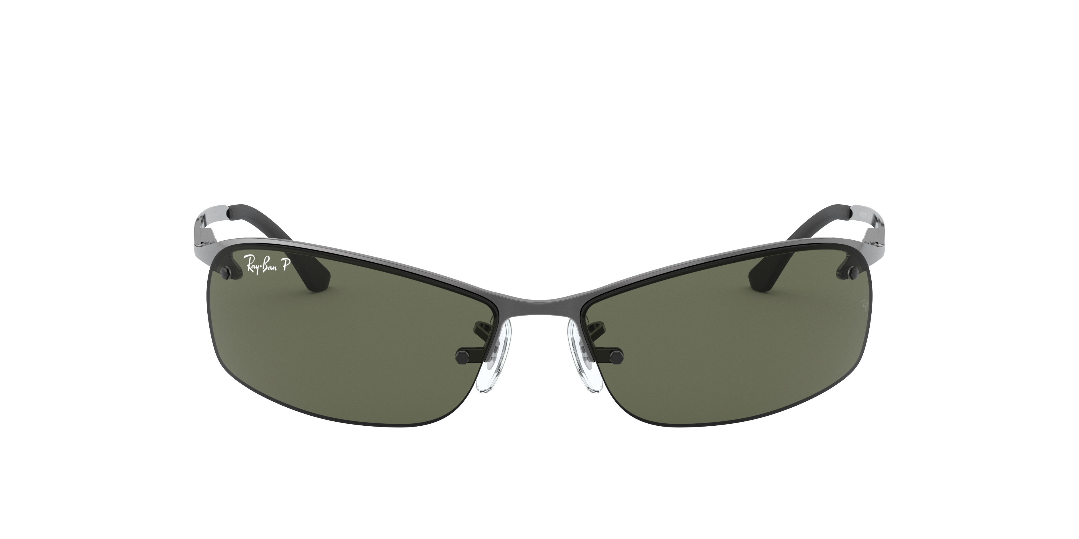 Ray-Ban RB3183 004/9A Sonnenbrille für Herren, rechteckige polarisierte Gläser in Grau, silberner Metallrahmen, Größe Groß - Image 12