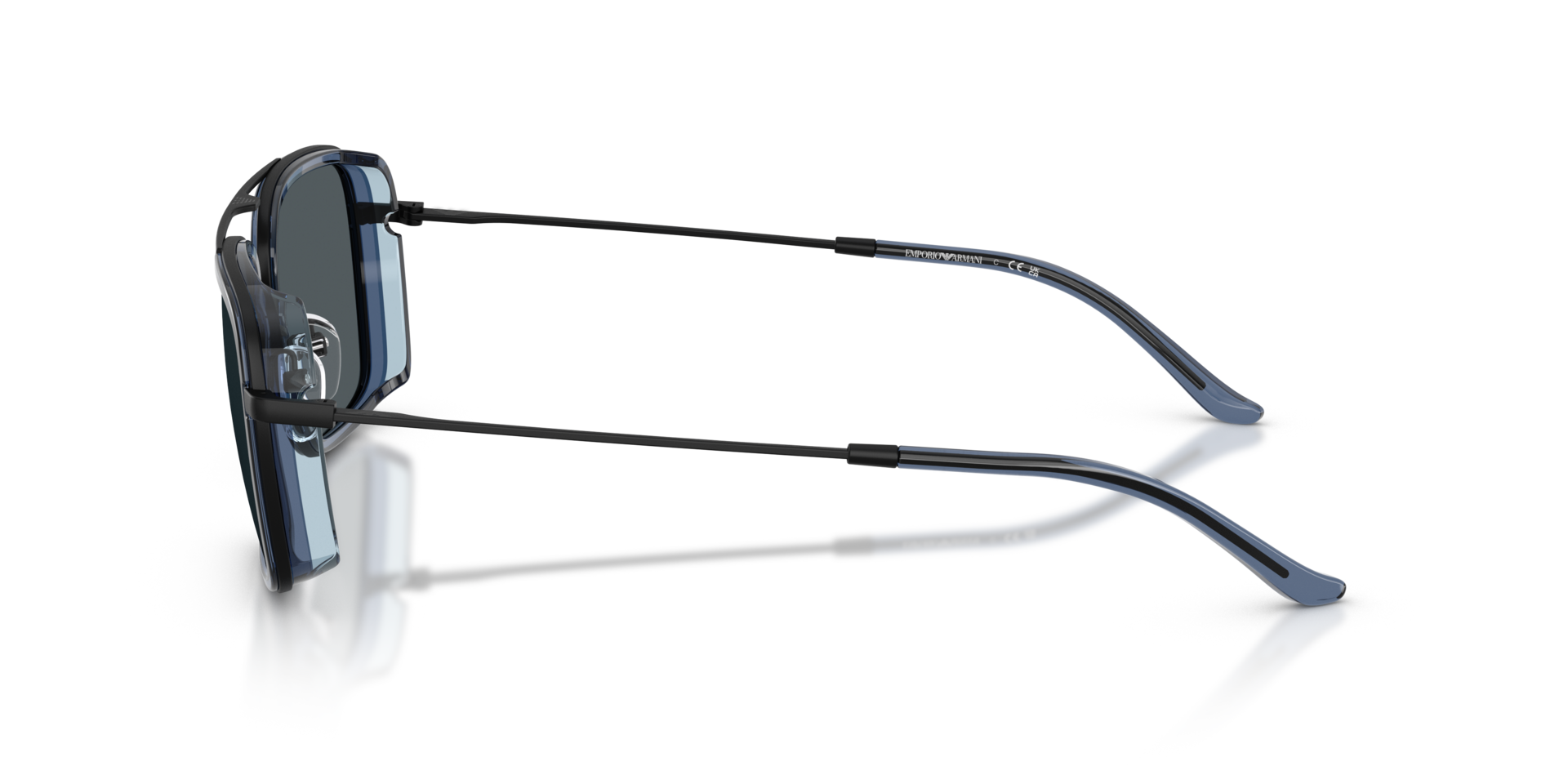 EA2162 Matzwart MetaalSunglass Frames van B24, Zijaanzicht