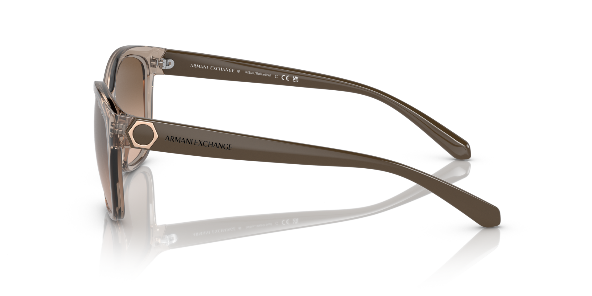 AX4127S Bruin KunststofSunglass Frames van B24, Zijaanzicht