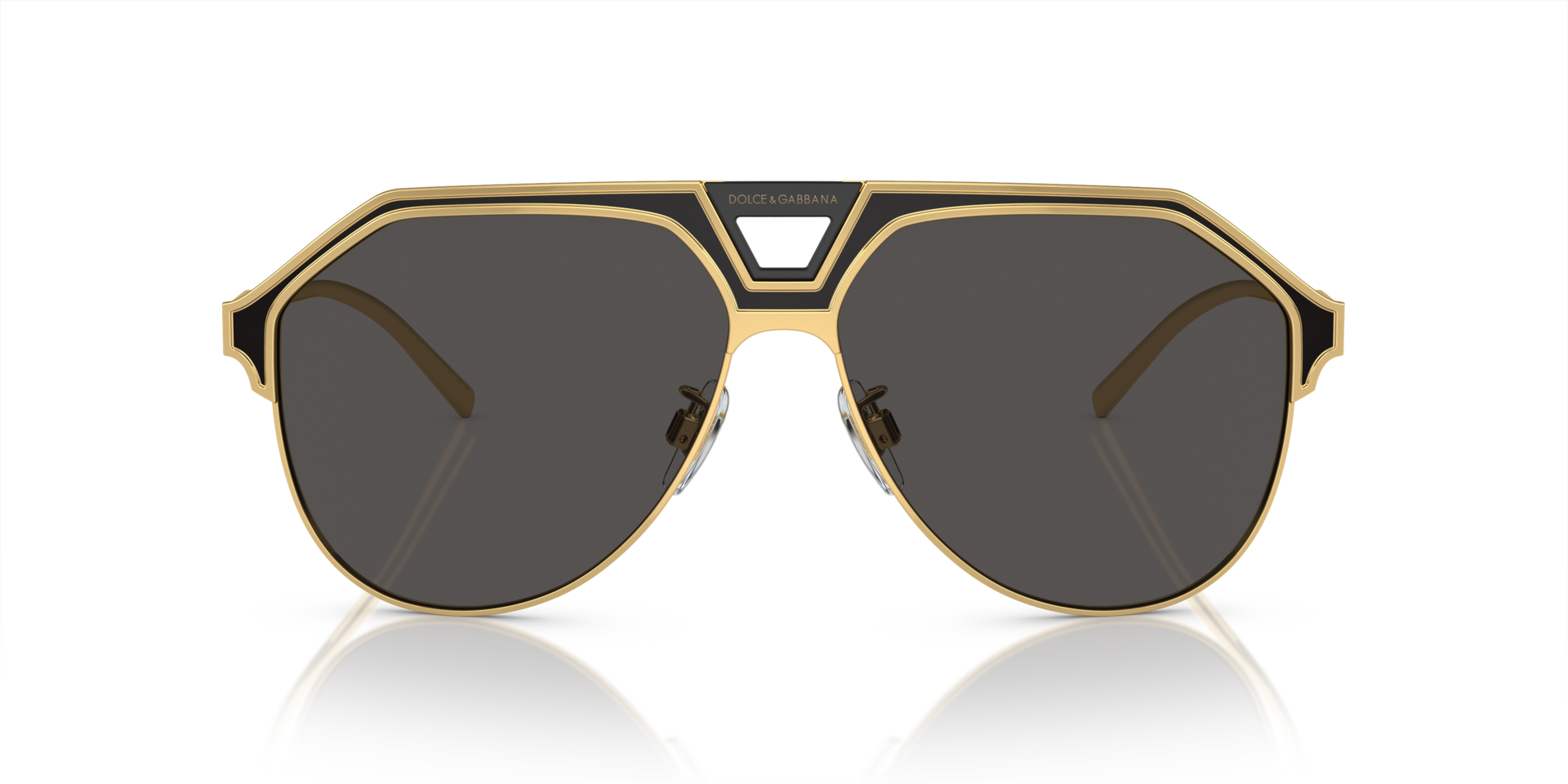 DG2257 Goud & matzwart MetaalSunglass Frames van B24, Vooraanzicht