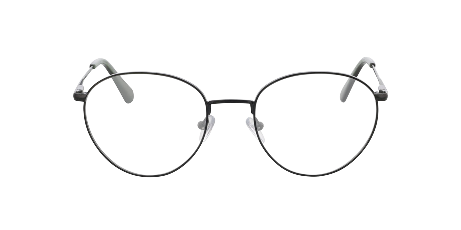 Lyon Groen  &  tweelaags kaki bruin MetaalEyeglass Frames van B24, Vooraanzicht
