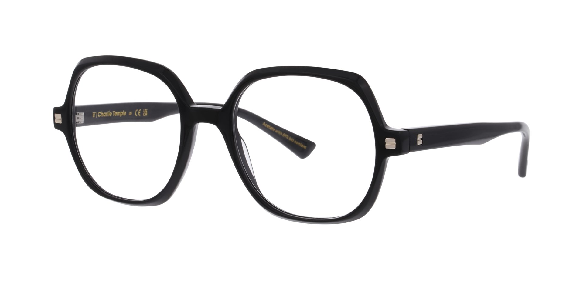 Miro Schwarz AcetatEyeglass Frames von B24, Dreiviertelansicht