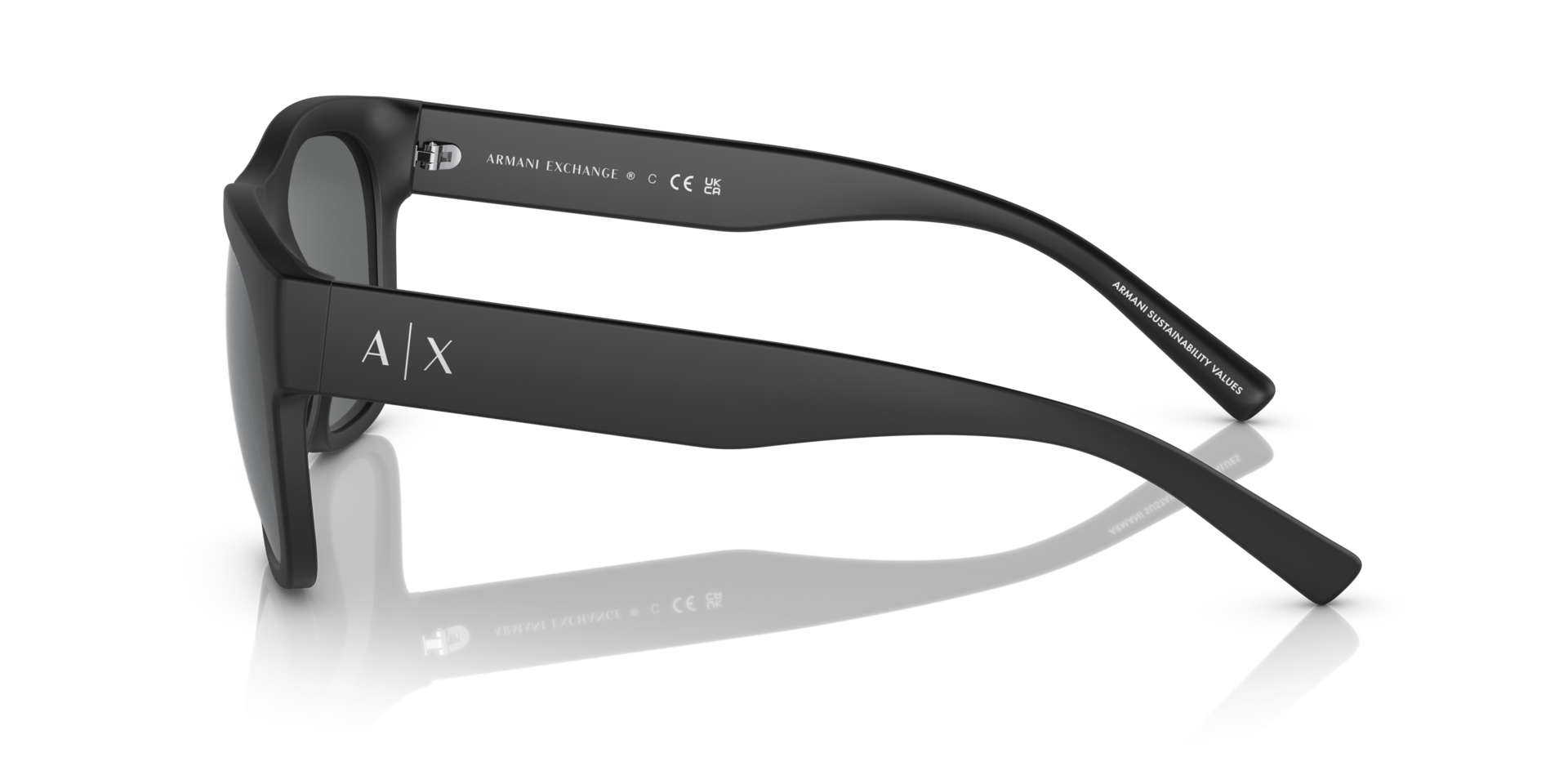 AX4128SU Matzwart KunststofSunglass Frames van B24, Zijaanzicht