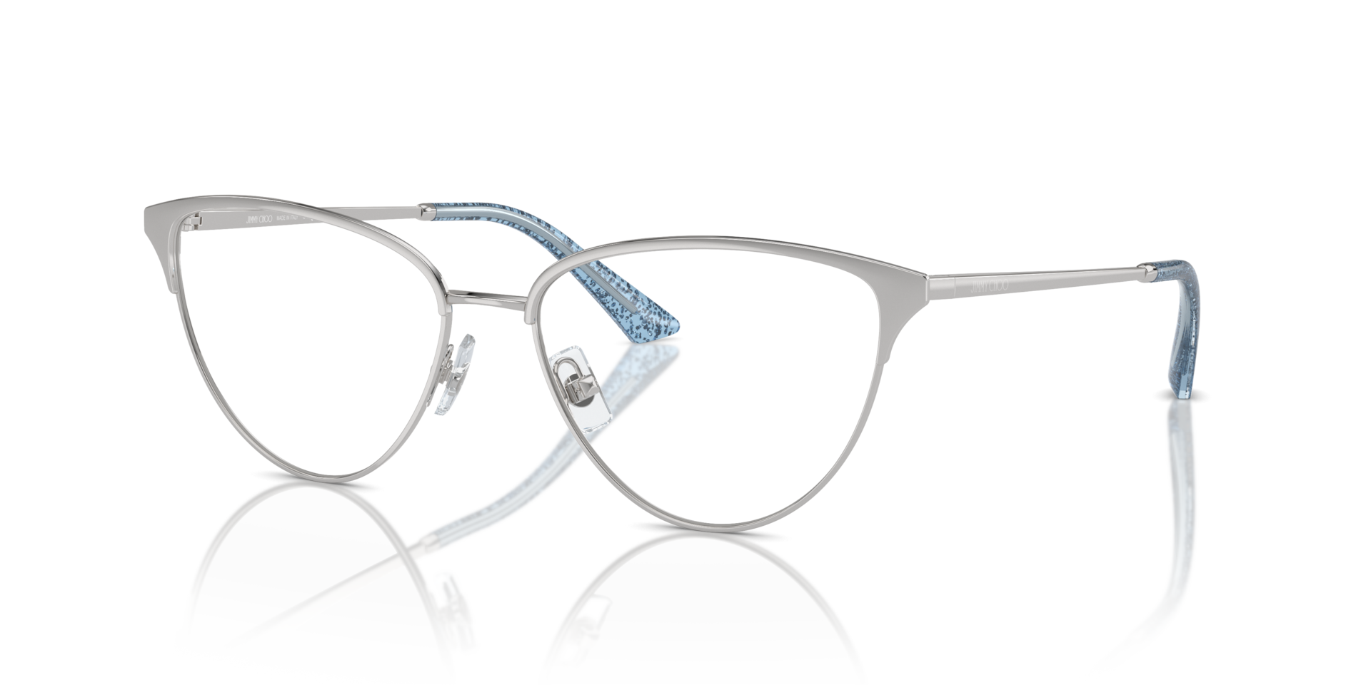 JC2002 Silber MetallEyeglass Frames von B24, Dreiviertelansicht