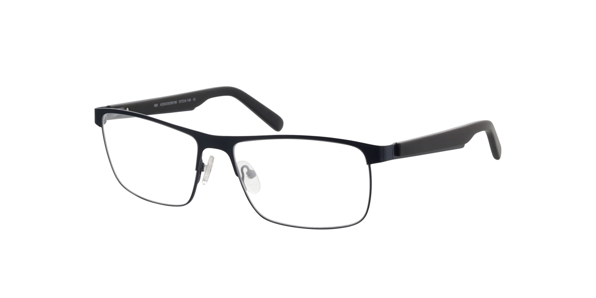 Aalborg Blau MetallEyeglass Frames von B24, Dreiviertelansicht
